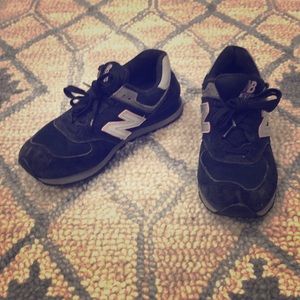 New Balance black and pink 574 sneaker